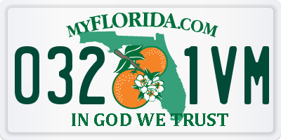FL license plate 0321VM