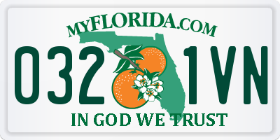 FL license plate 0321VN