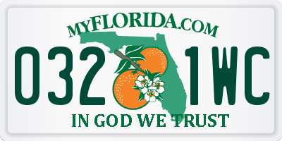 FL license plate 0321WC