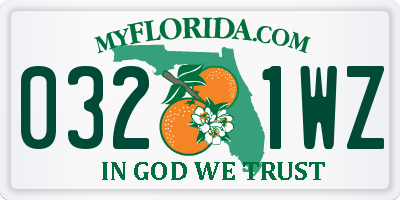 FL license plate 0321WZ