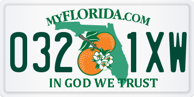 FL license plate 0321XW