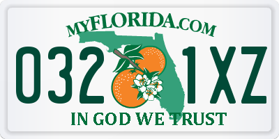 FL license plate 0321XZ