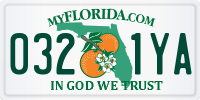 FL license plate 0321YA