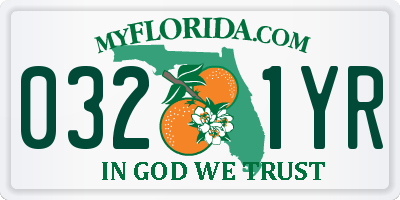 FL license plate 0321YR