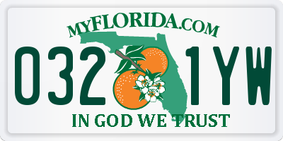 FL license plate 0321YW