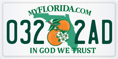 FL license plate 0322AD