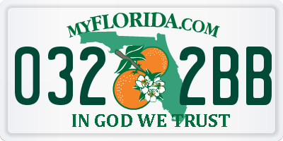 FL license plate 0322BB