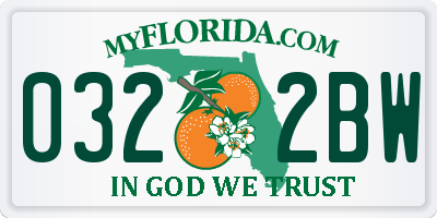 FL license plate 0322BW