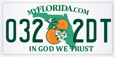 FL license plate 0322DT