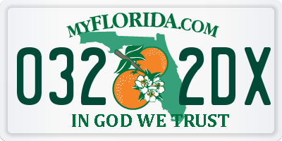 FL license plate 0322DX