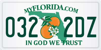 FL license plate 0322DZ