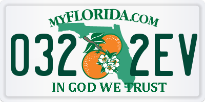 FL license plate 0322EV
