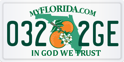 FL license plate 0322GE