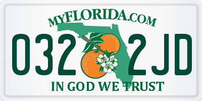 FL license plate 0322JD