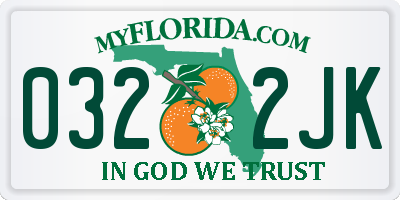 FL license plate 0322JK