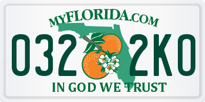 FL license plate 0322KO