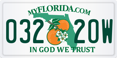 FL license plate 0322OW
