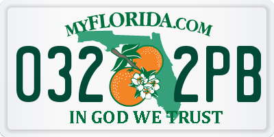 FL license plate 0322PB