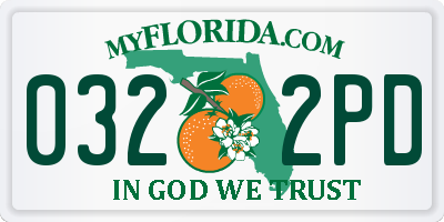 FL license plate 0322PD