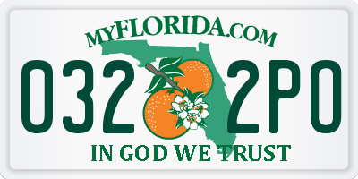 FL license plate 0322PO