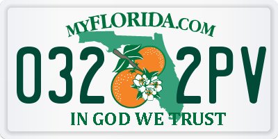 FL license plate 0322PV