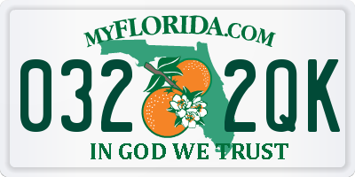 FL license plate 0322QK