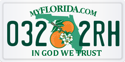 FL license plate 0322RH