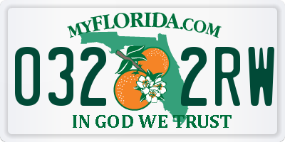 FL license plate 0322RW