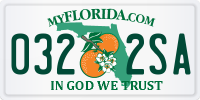 FL license plate 0322SA