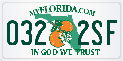 FL license plate 0322SF