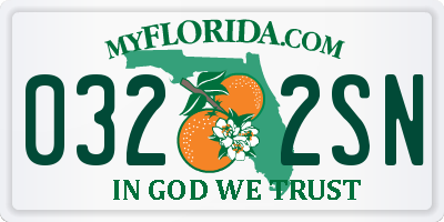 FL license plate 0322SN