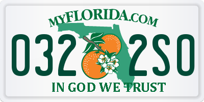 FL license plate 0322SO