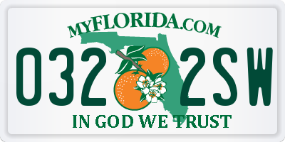 FL license plate 0322SW