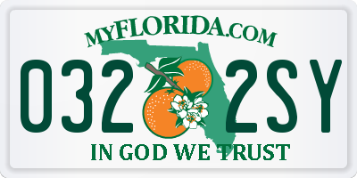 FL license plate 0322SY