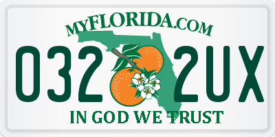 FL license plate 0322UX