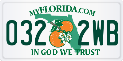 FL license plate 0322WB