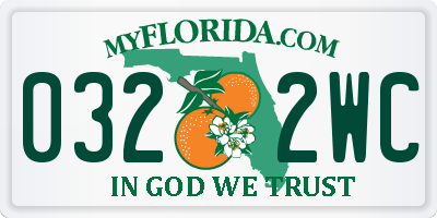 FL license plate 0322WC