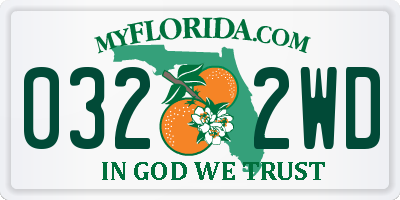 FL license plate 0322WD
