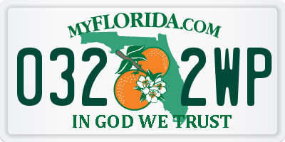 FL license plate 0322WP
