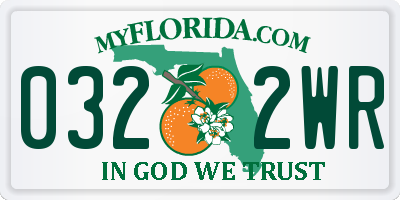 FL license plate 0322WR