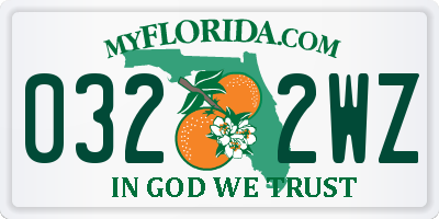 FL license plate 0322WZ