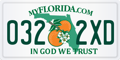 FL license plate 0322XD