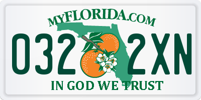 FL license plate 0322XN