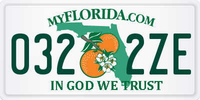 FL license plate 0322ZE
