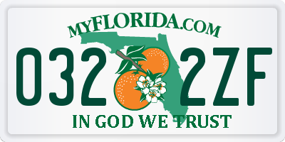 FL license plate 0322ZF