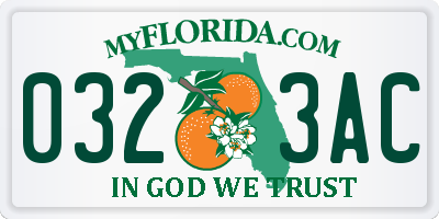 FL license plate 0323AC