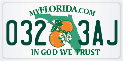 FL license plate 0323AJ