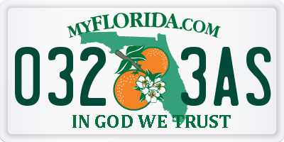 FL license plate 0323AS