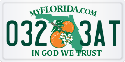 FL license plate 0323AT