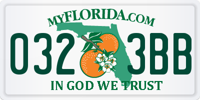 FL license plate 0323BB